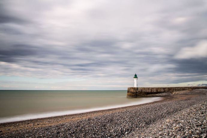 Leuchtturm in Saint Valery en caux dieses Foto zeigt den Leuchtturm in Saint Valery en caux